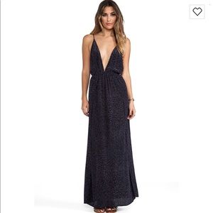 Indah River Split Front Wrap Dress in Padi Black